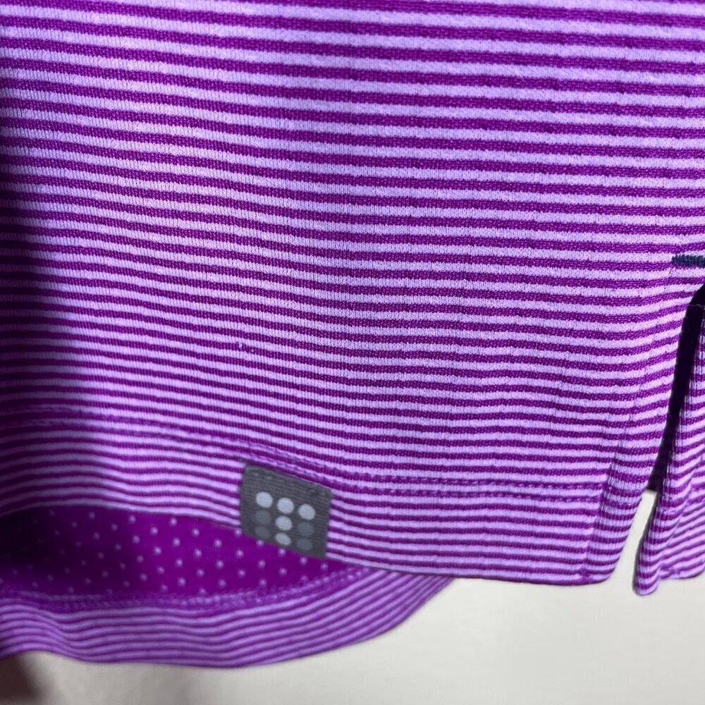 Title Nine Layli Active Dress Pinkish Purple Stripe & Dot Cowl Neck Pockets M! - Picture 4 of 6